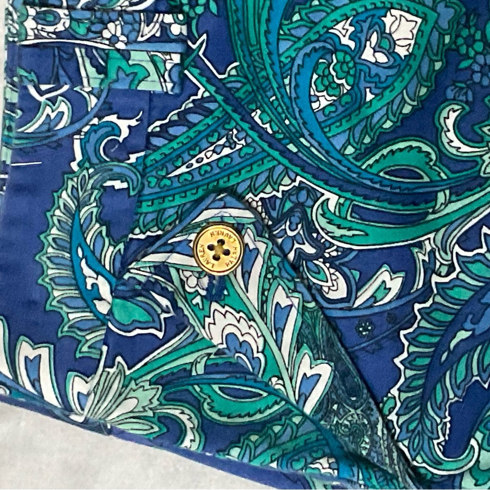 Lauren Ralph Lauren Paisley Turquoise Shorts Size 6 - Picture 5 of 5